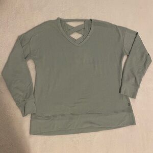 Green Cut Out Long Sleeve Sweater